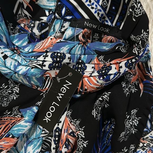 New look black floral open shoulders blouse plus size 2X new - Picture 4 of 5